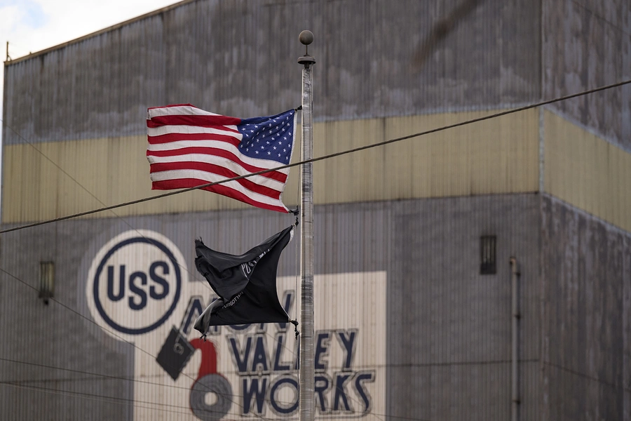 BRADDOCK, PENNSYLVANIA - MARCH 20: A general view of the exterior of the U.S. Steel Edgar Thompson Works, on March 20, 2024 in Braddock, Pennsylvania. Nippon Steel has said that it would relocate its U.S. headquarters from Houston to Pittsburgh, where U.S. Steel (X.N) is located, if their acquisition deal goes through.